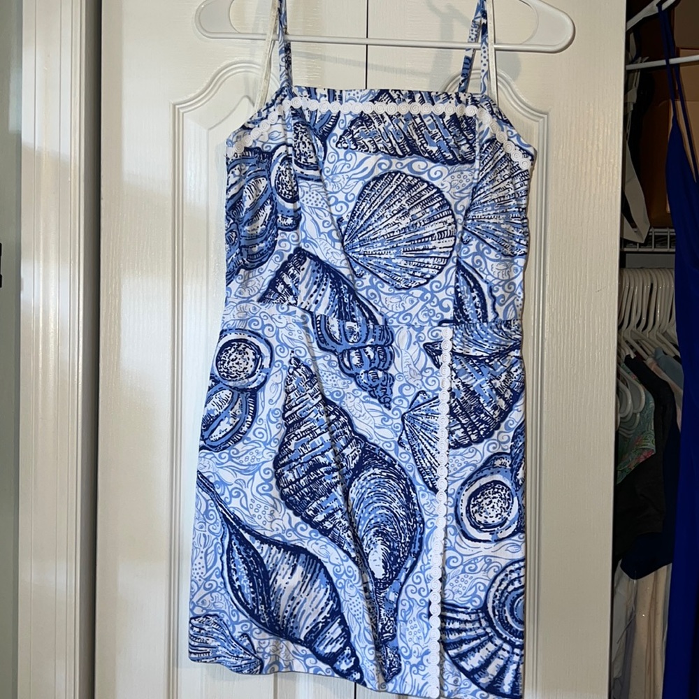 Lilly Pulitzer Jesse Skort Romper In Blue Seashell 0
